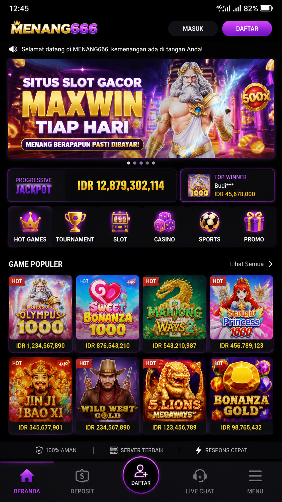 Screenshot 1 menang666